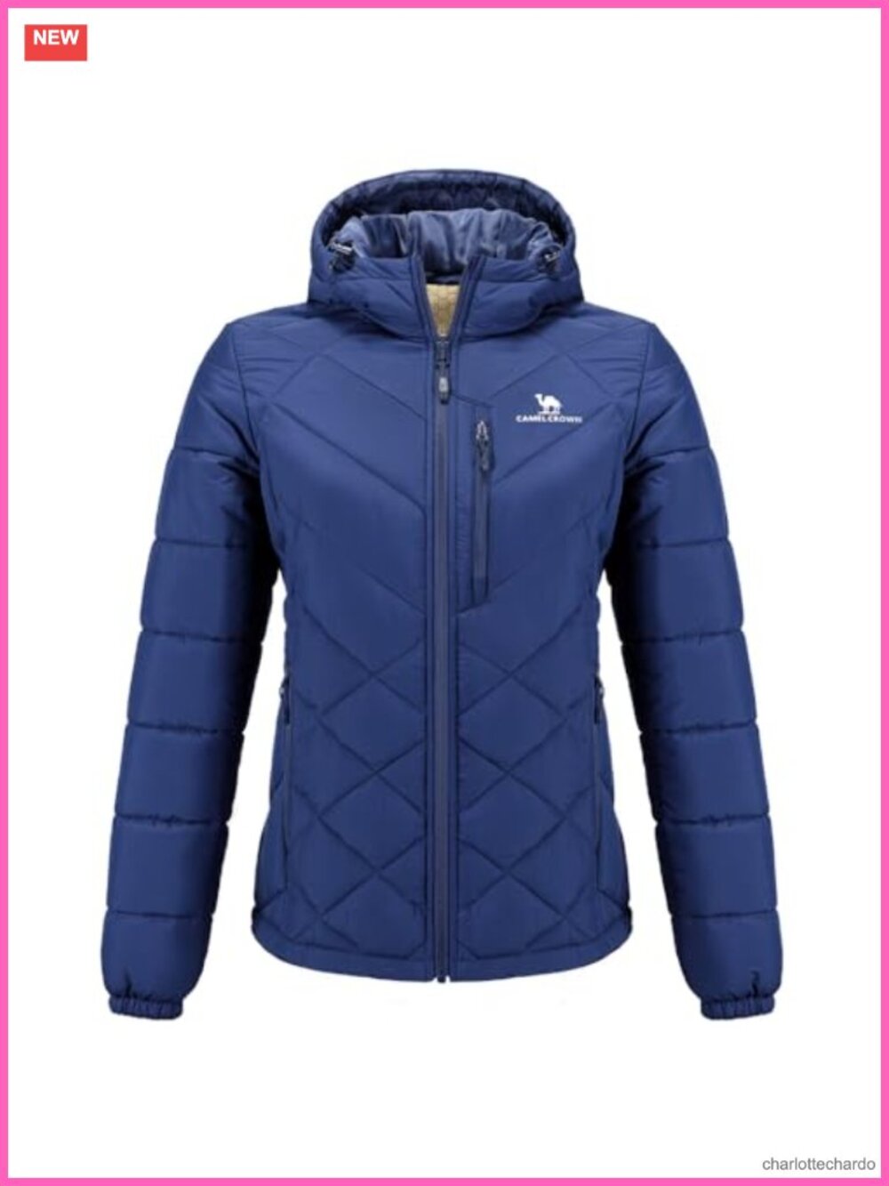 Womens Hooded Puffer Jacket Heat Reflective Lining Lightweight Winter Coat